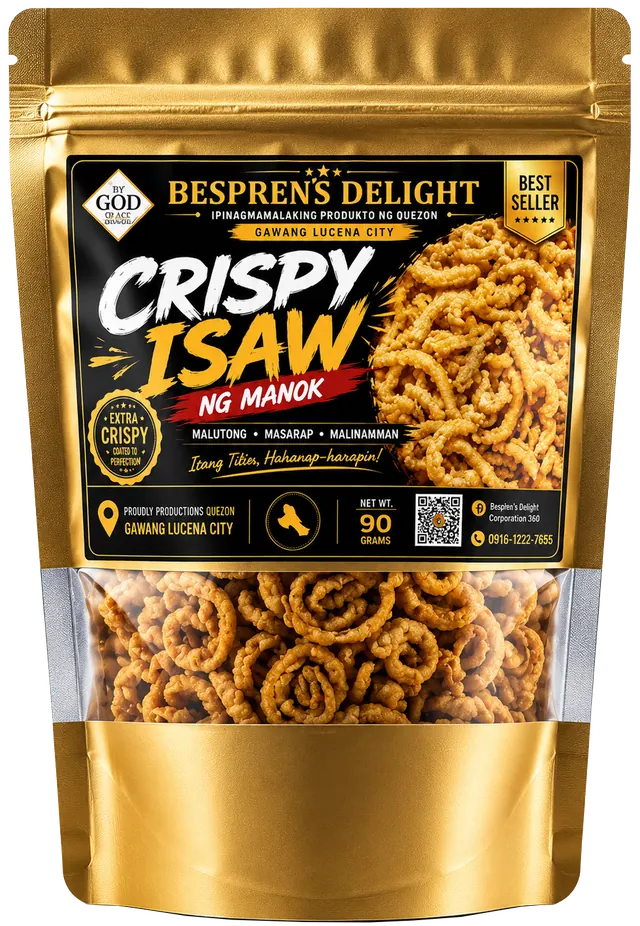 Besprens Delight Crispy Isaw ng Manok pouch, 90 grams